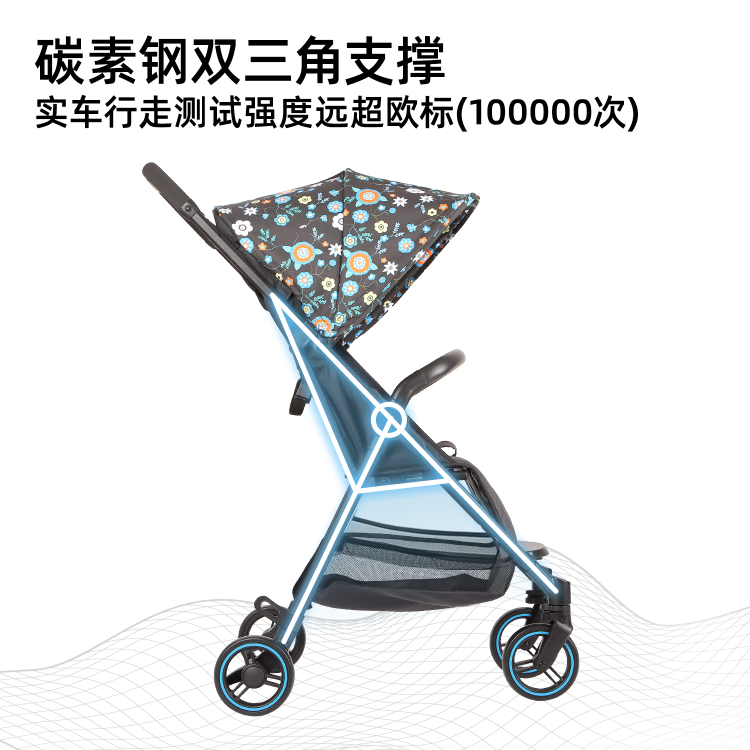 Huizhi baby stroller can sit, lying, portable, widened, ultra-light, lightweight, light foldable, 0-3 years old baby walking car