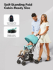Whizbebe Mini Capsule Stroller, Ultra-Compact Fold, Cabin-Approved Size, Fits Overhead Compartment, One-Click Folding Travel Stroller