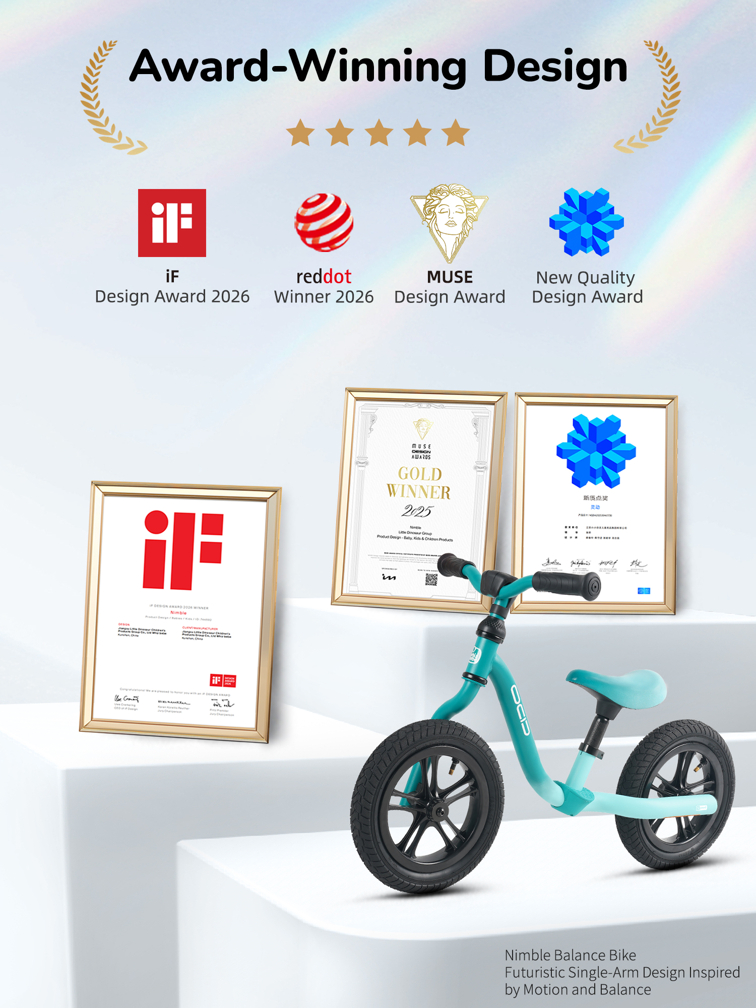 Whizbebe Huizhi smart children's single-arm balance car shock-absorbing exercise scooter 2-3-6 years old high carbon steel toddler scooter