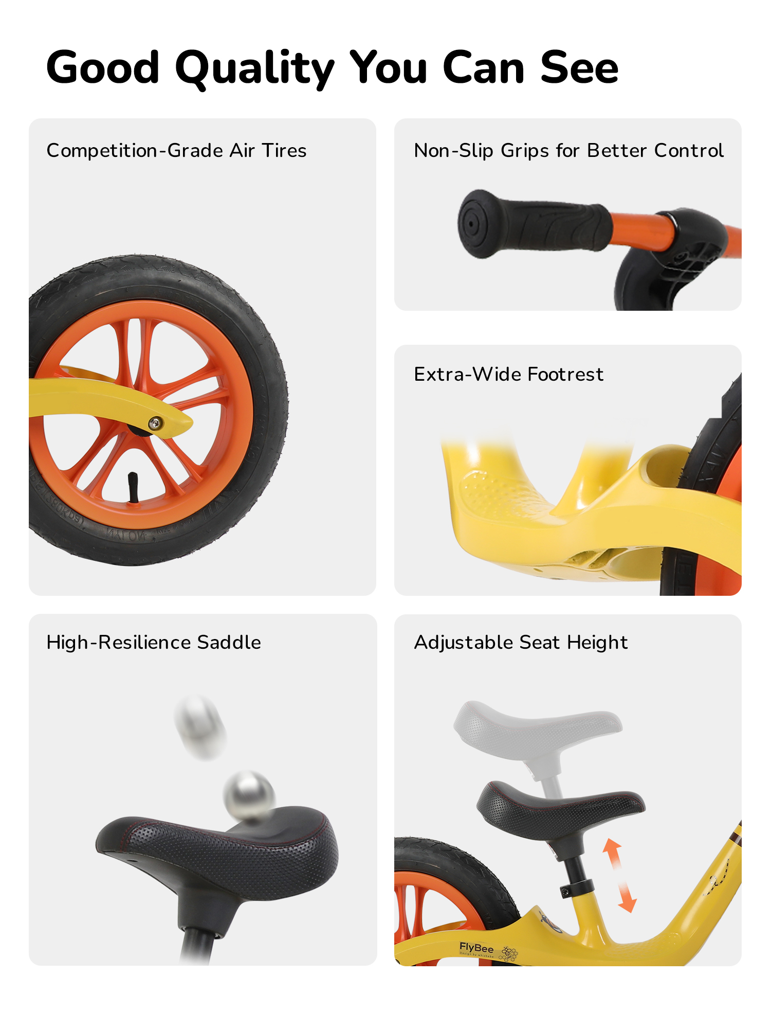 Whizbebe Huizhi Children's balance bike no pedal scooter for children 2-5 years old baby sliding scooter little bee
